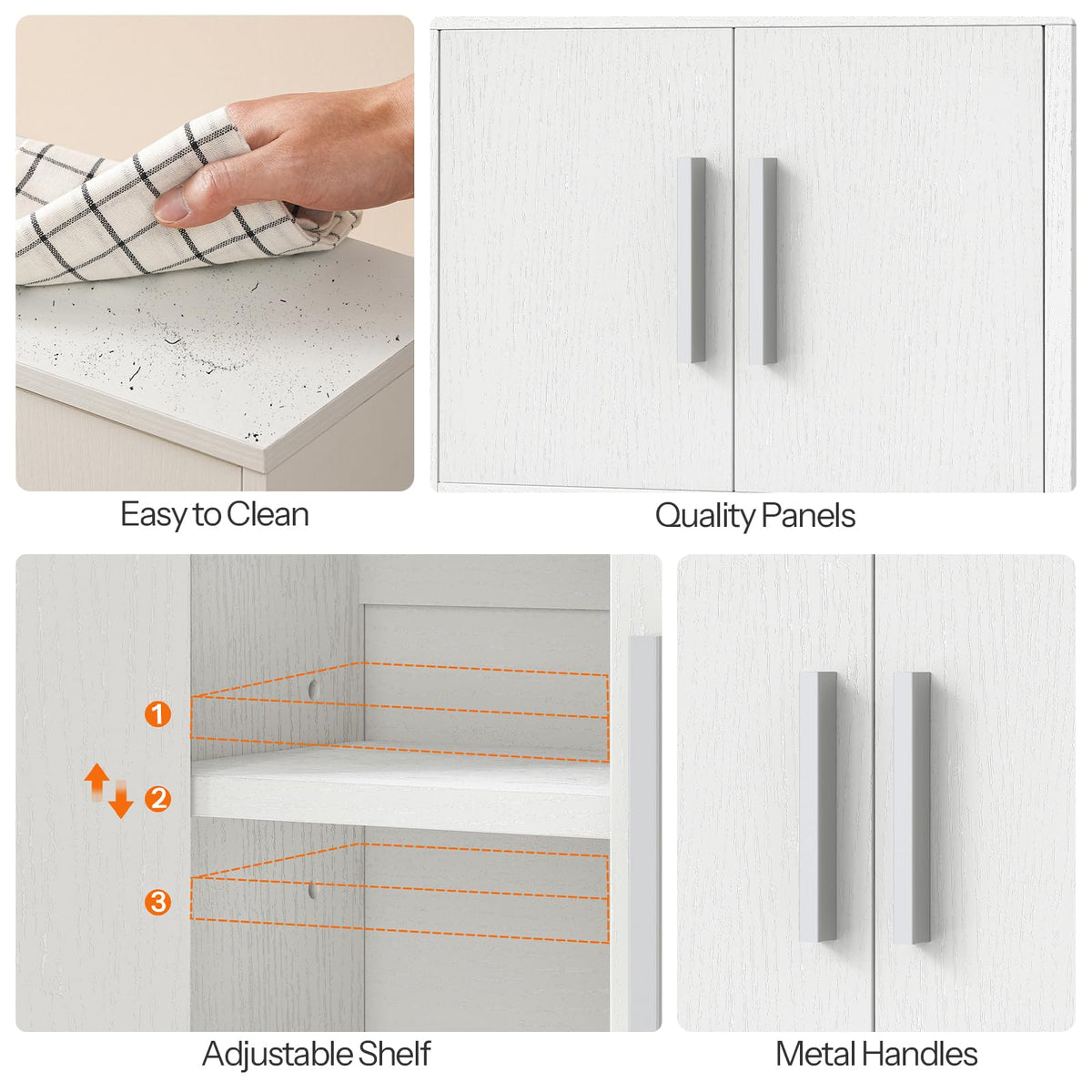 White Small Bathroom Wall Cabinet with Adjustable Shelf P65175