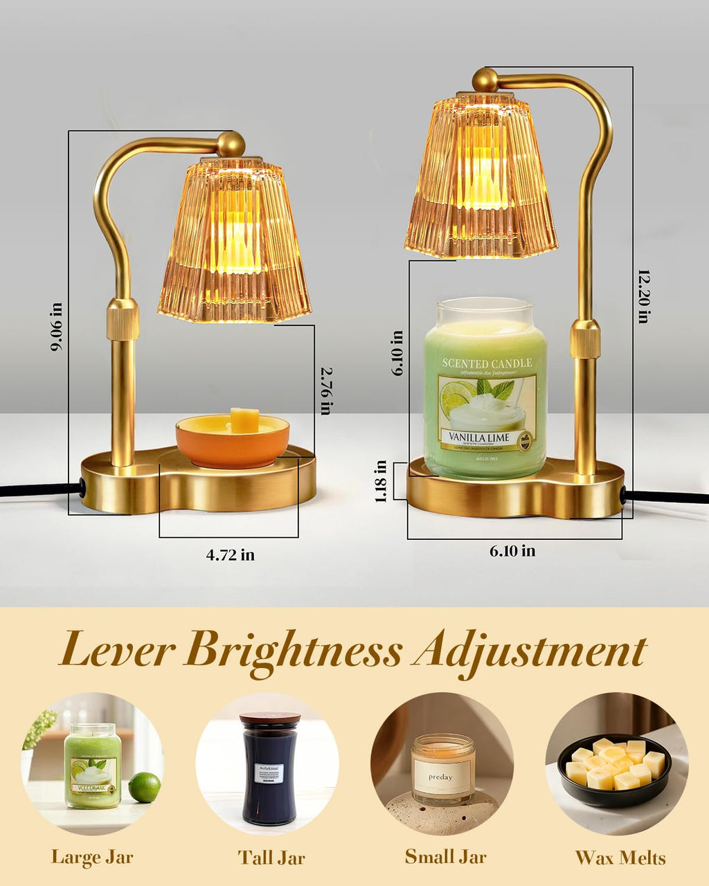 Candle Warmer Lamp with Timer & Dimmable Settings V1776