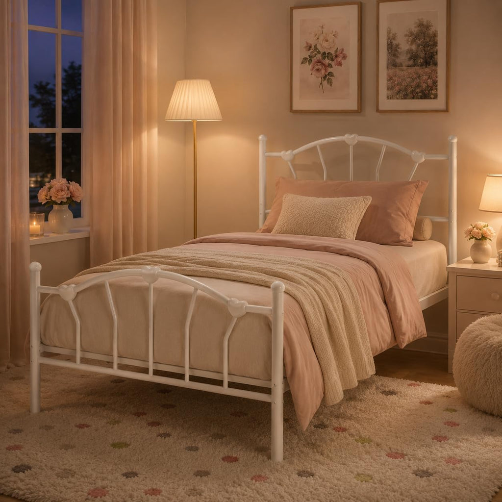 White Twin Metal Bed Frame I5739