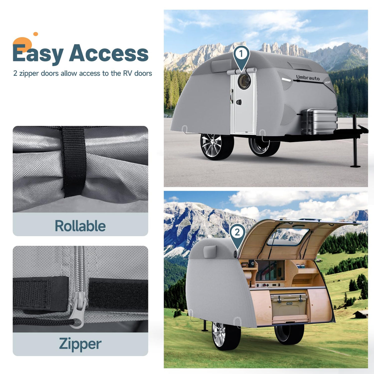 8'-10' 7 Layers Waterproof Travel Trailer Cover I133396