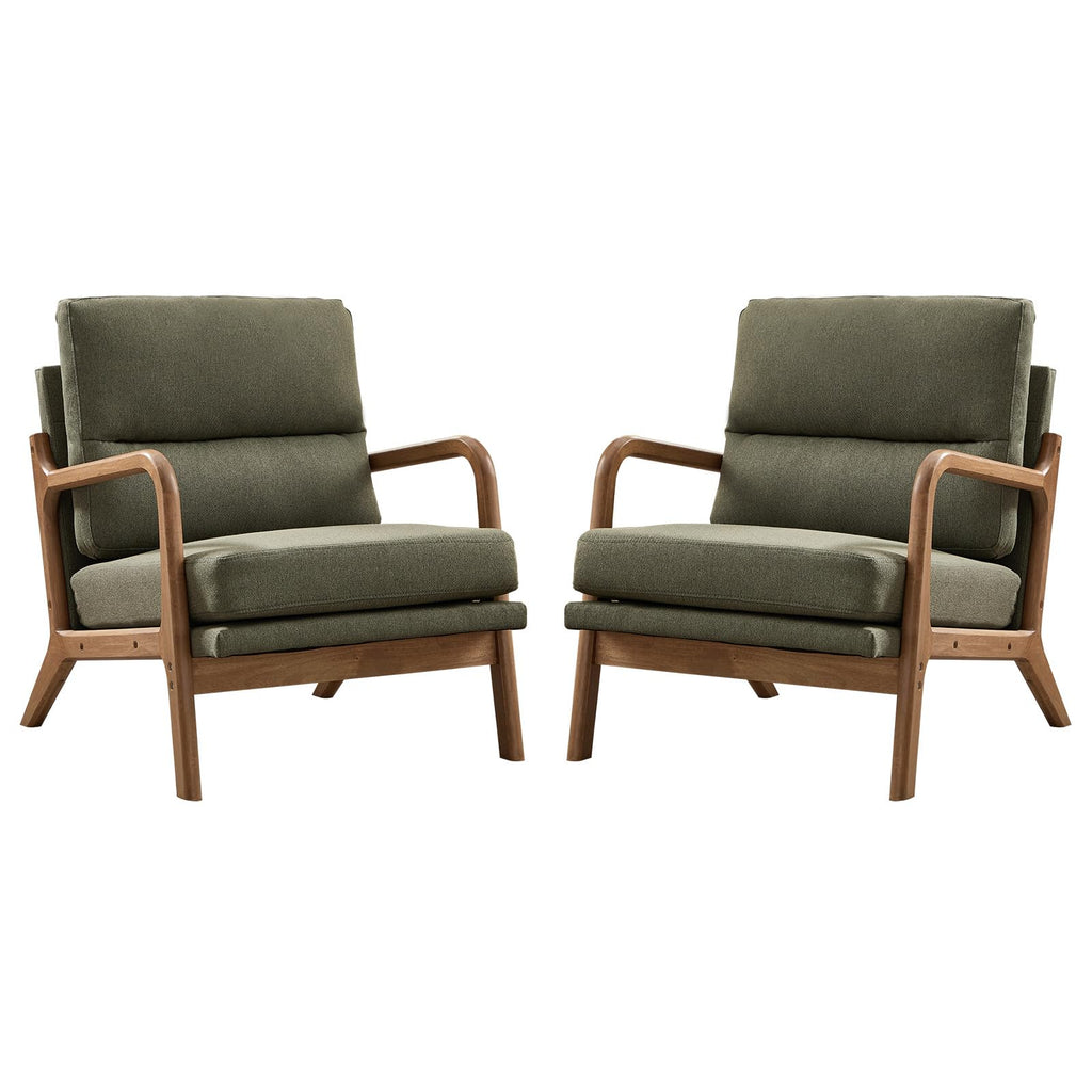 Mid Century Accent Chair Set of 2 Green C35143