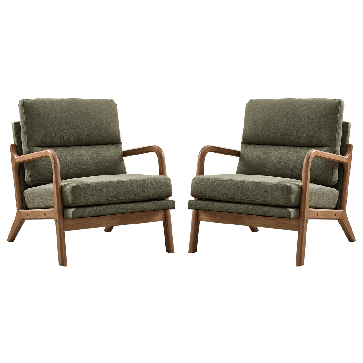Mid Century Accent Chair Set of 2 Green C35143