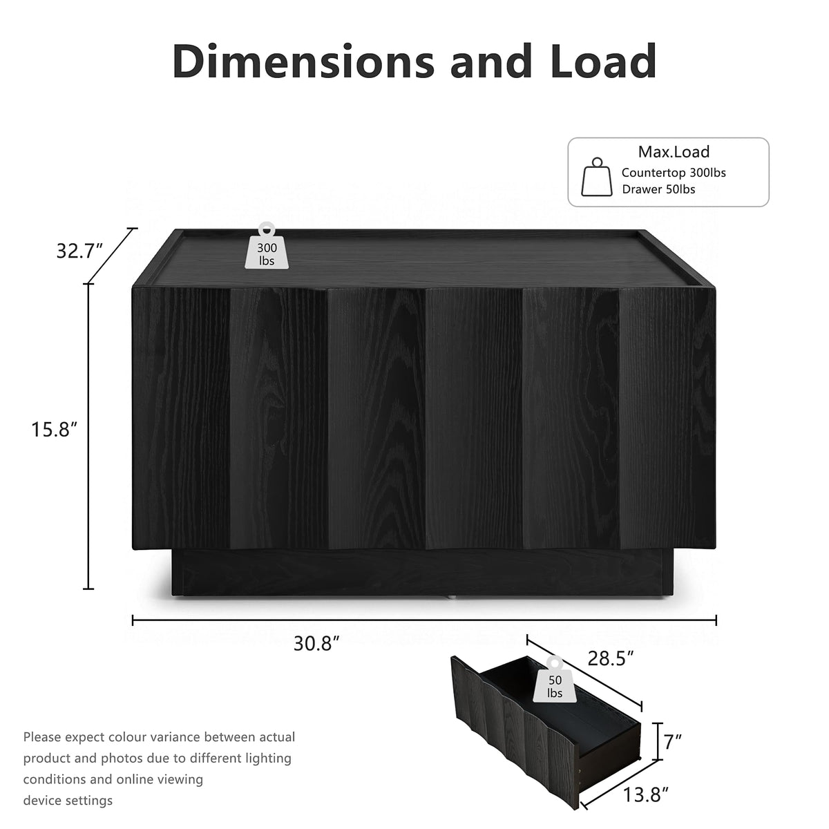 Square Coffee Table with Storage B860302