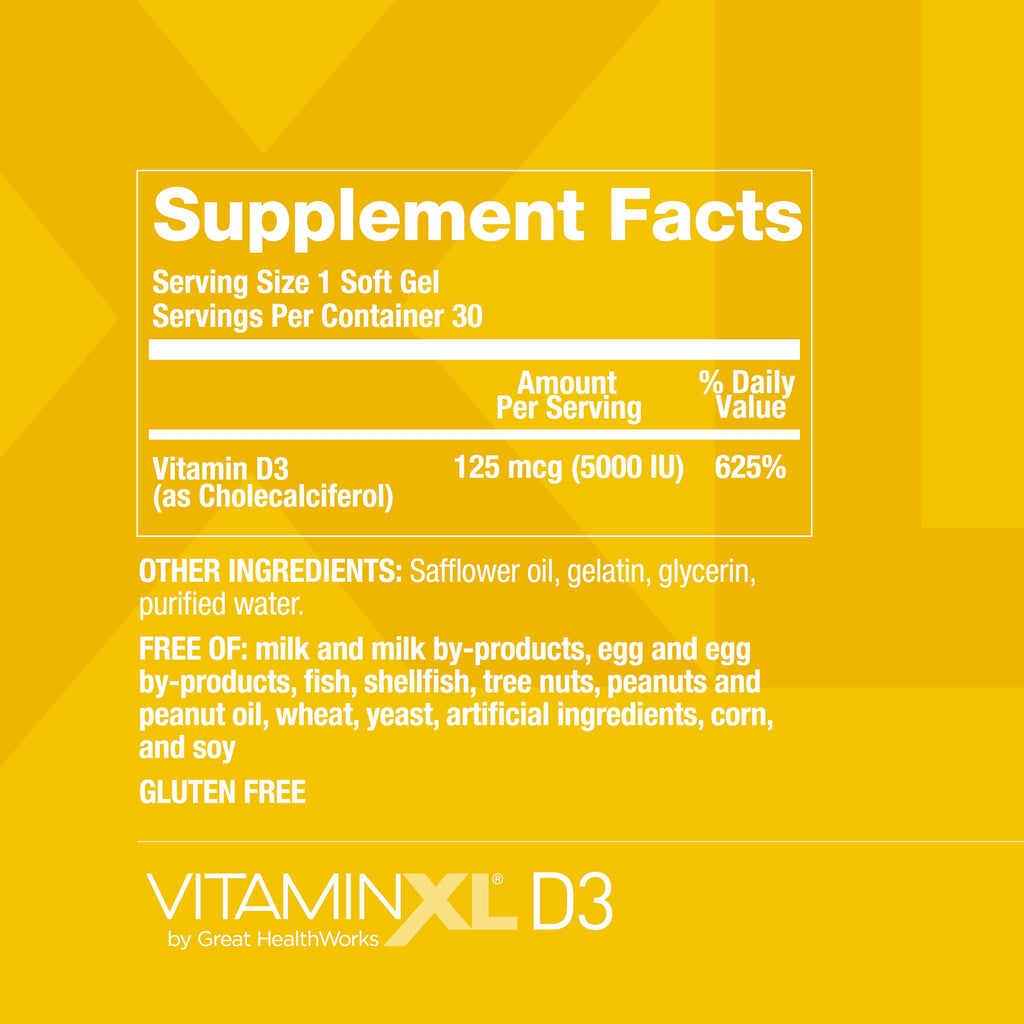 60 Soft Gels & Vitamin D3 5000 IU 30 Count Q7730