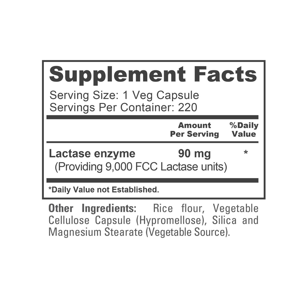 Vegan Lactase Enzyme 220 Veg Capsules Y85424
