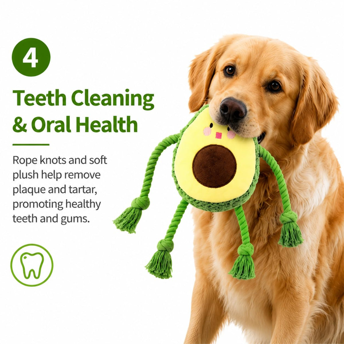 Avocado Rope Plush Dog Toy H17957