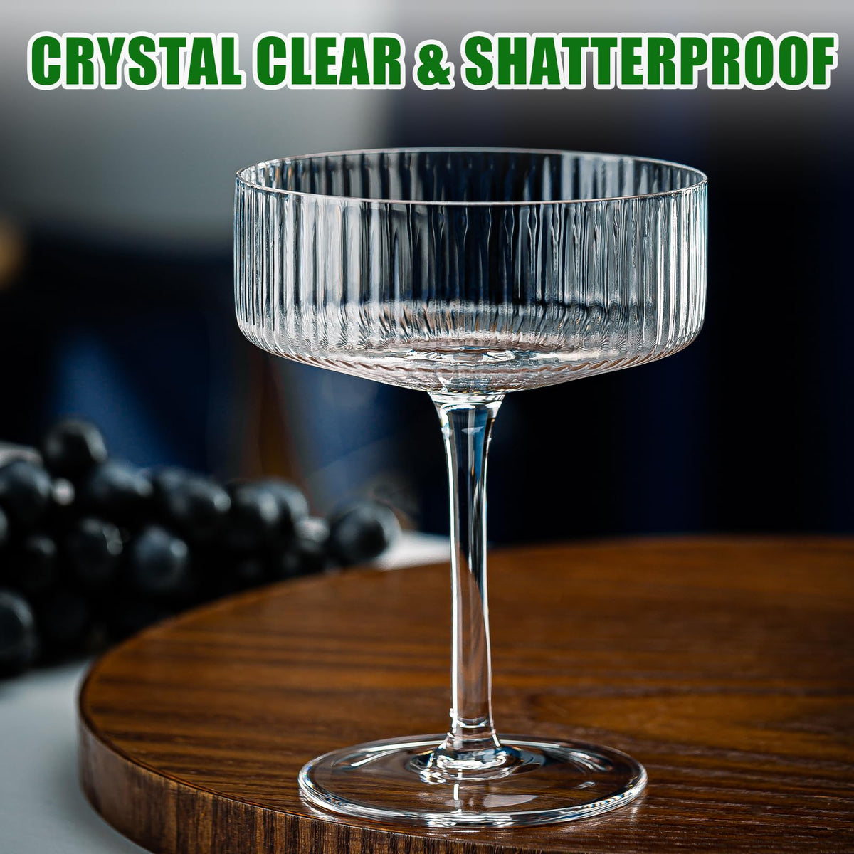 12 Pcs 10oz Acrylic Stem Cocktail Glassware Set R687