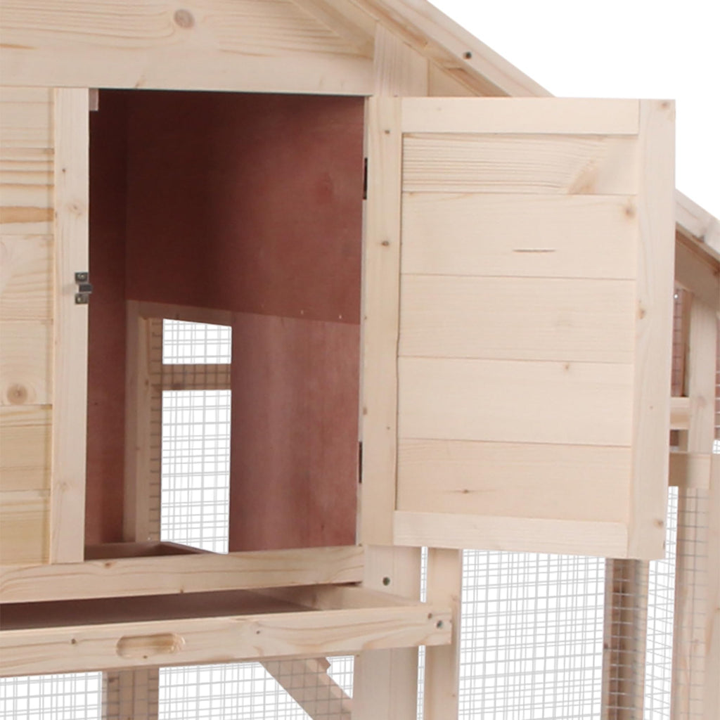 55" 2-Tier Wooden Rabbit Hutch with Ramp G7994