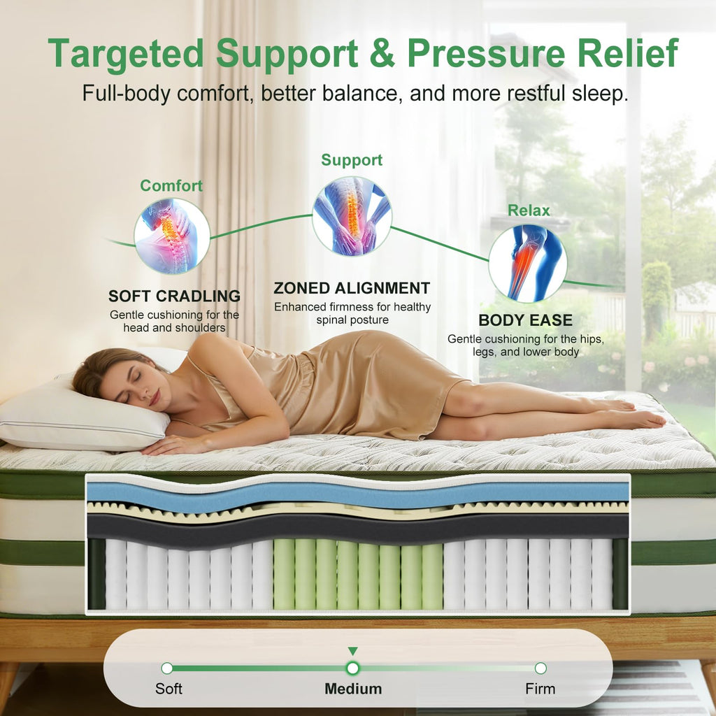 14 Inch Hybrid Memory Foam Full Size Mattress I980