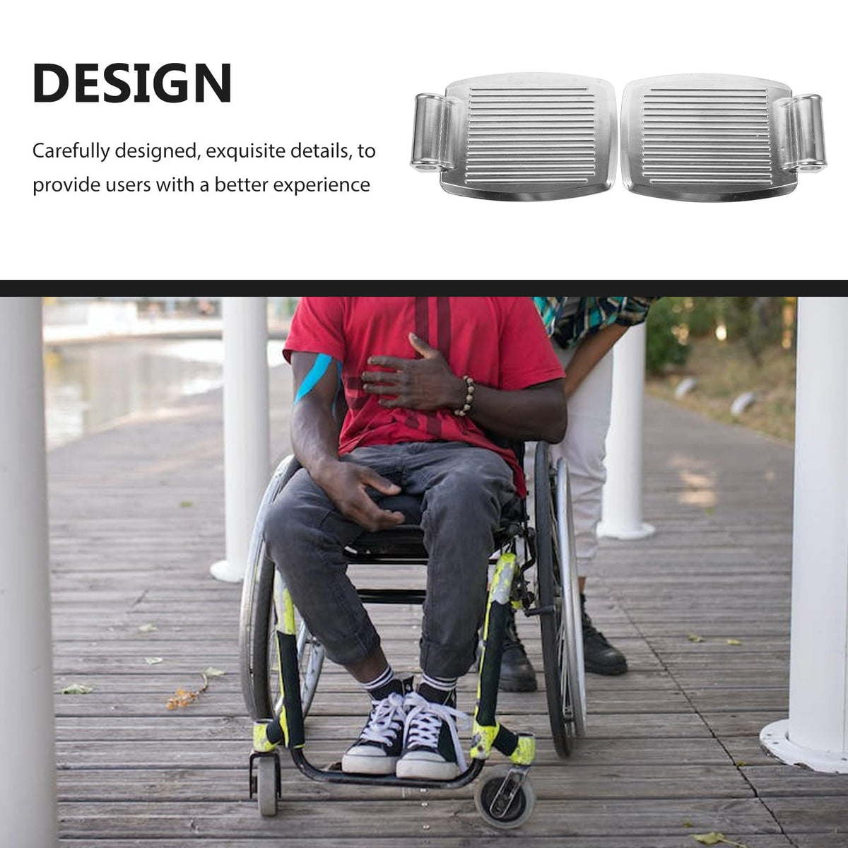 Heavy-Duty Aluminum Alloy Wheelchair Footrest Pair A705681