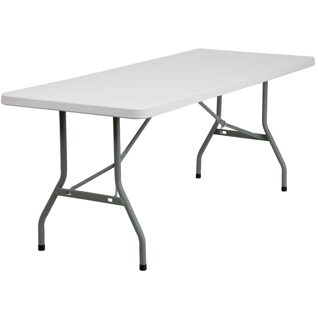 6 Pack 6-Foot Granite White Plastic Folding Table H393