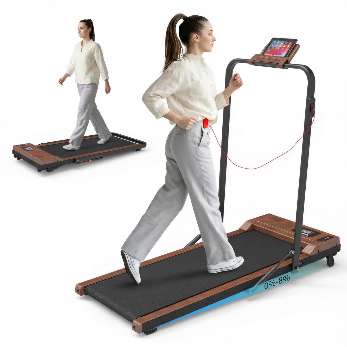 2 in 1 Under Desk Treadmill 2.5HP Portable Treadmill X813