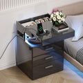Led Nightstand with Charging Station X317