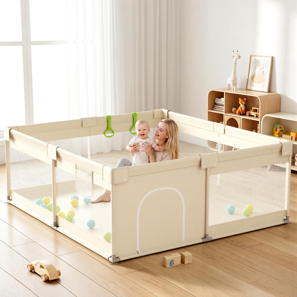 Beige Small Baby Playpen V5085
