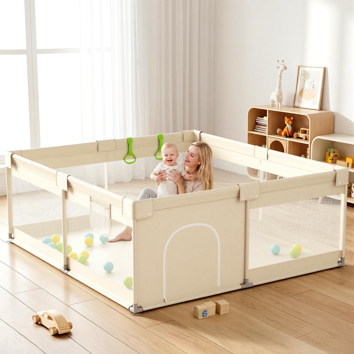 Beige Small Baby Playpen V5085