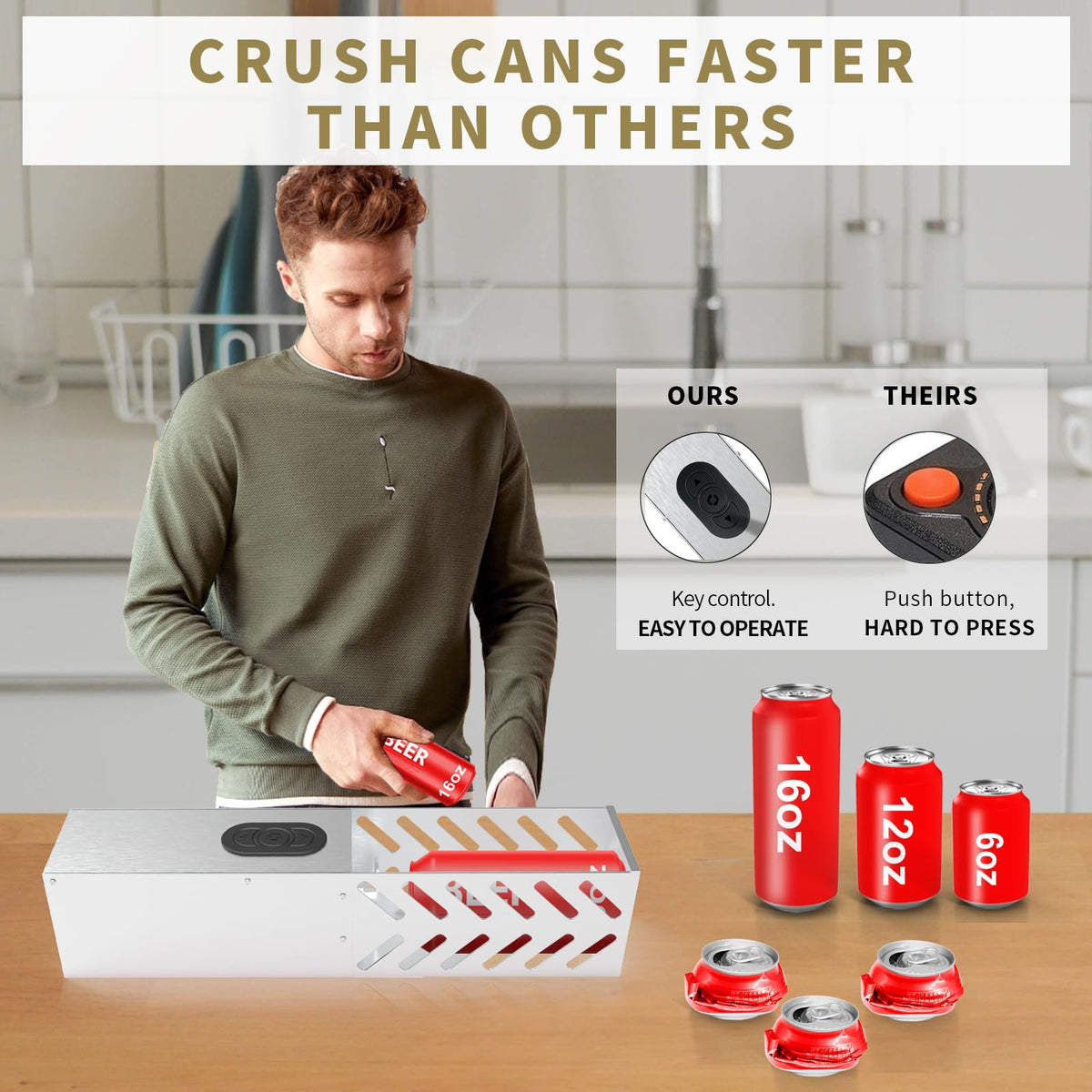 Electric Can Crusher for 12oz & 16oz Cans R40783
