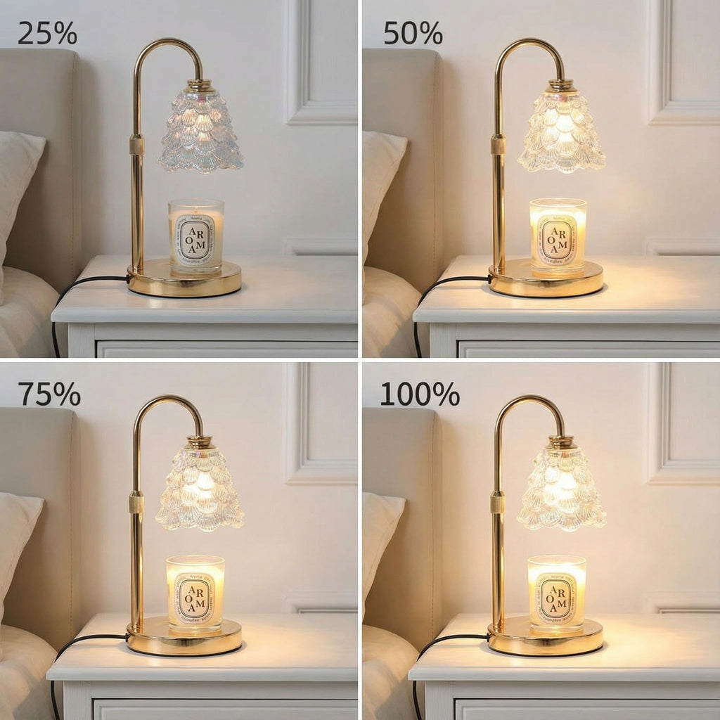 Candle Warmer Lamp with Timer & Dimmer, Adjustable Height, Gold K986007