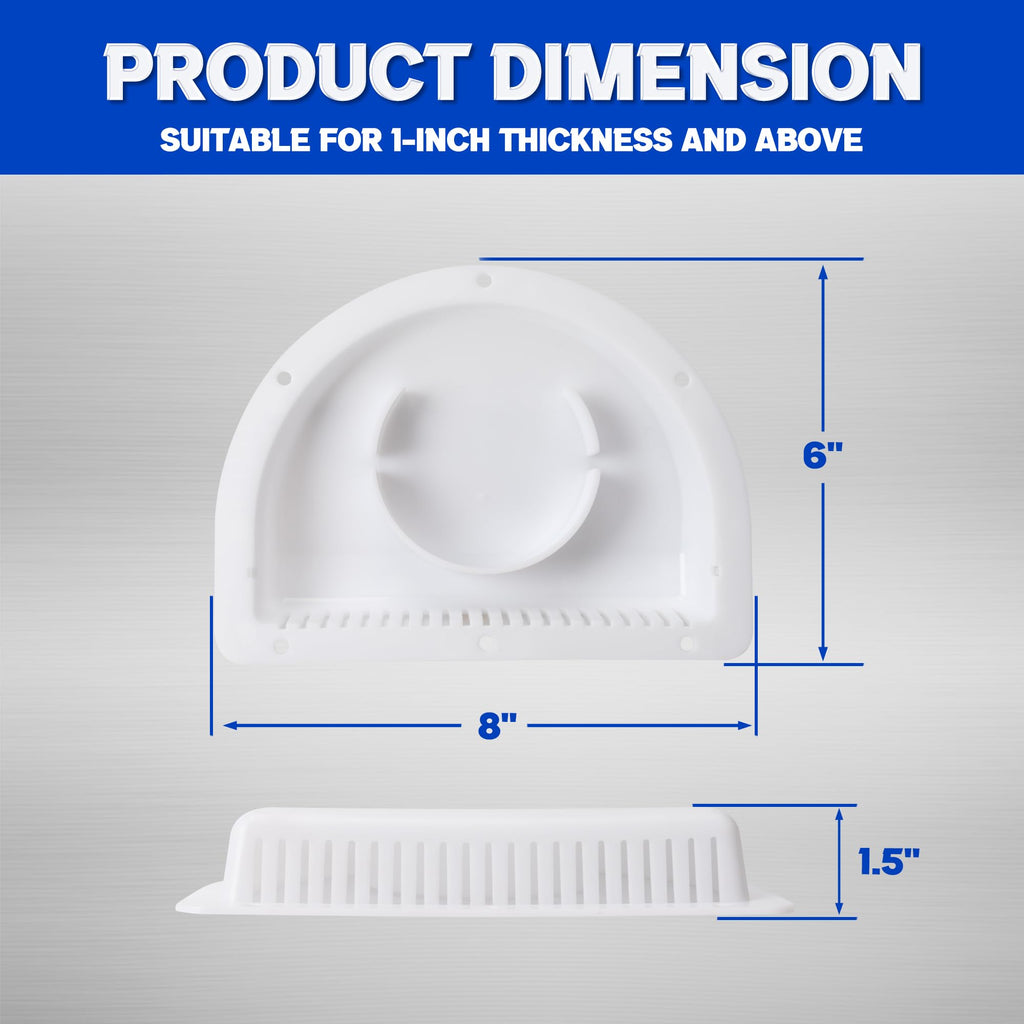 Trailer RV Sidewall Exhaust Vent Fan Kit with Cover, 2 Pack T7001
