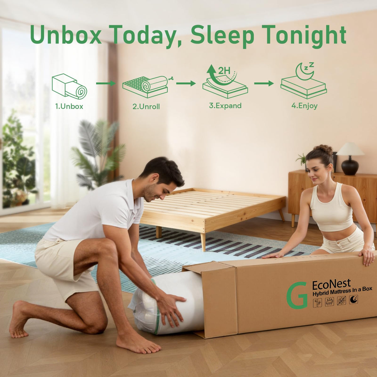 14 Inch Hybrid Memory Foam Full Size Mattress I980