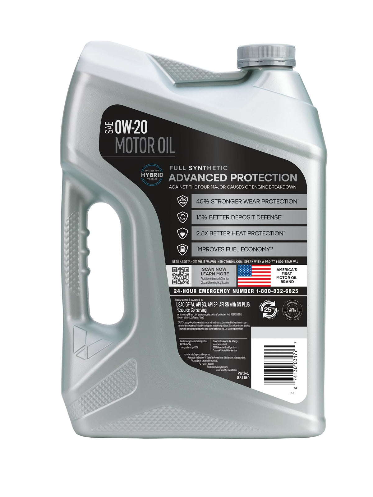 Full Synthetic 0W-20 Motor Oil 5 QT S1138