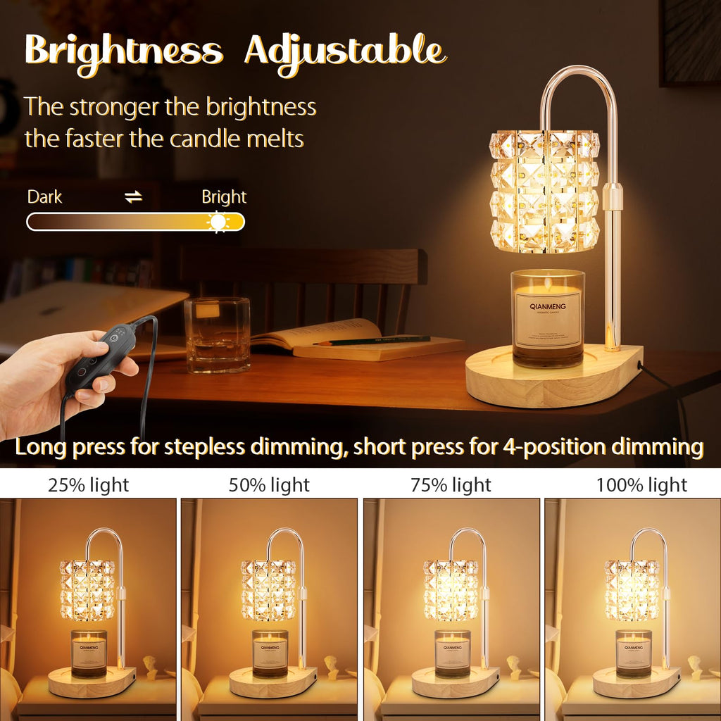 Candle Warmer Lamp with Timer, 2 Bulbs, Gold T89513