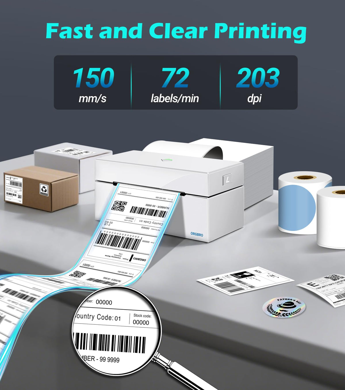 Thermal Shipping Label Printer, 4x6 Bluetooth Label Maker B990919