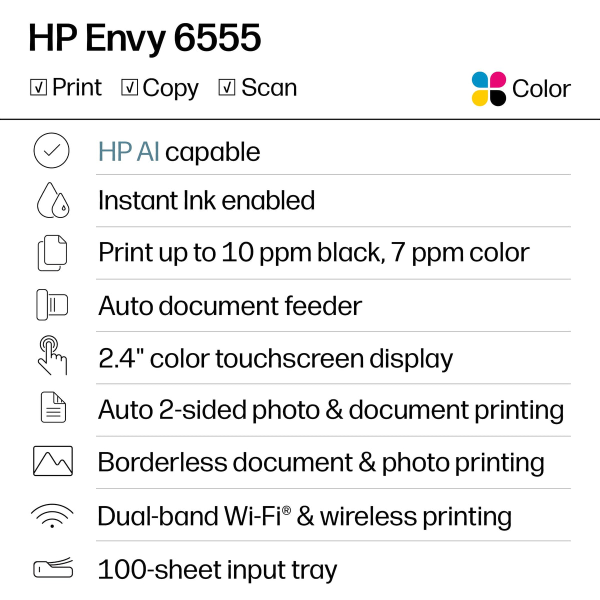 Wireless All-in-One Color Inkjet Printer D337878
