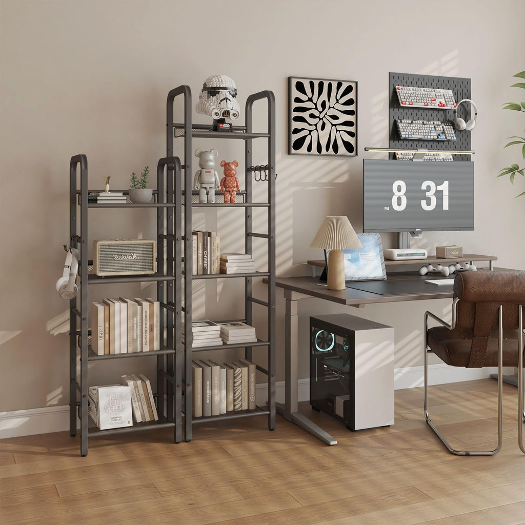 5 Tier Black Metal Bookshelf B835