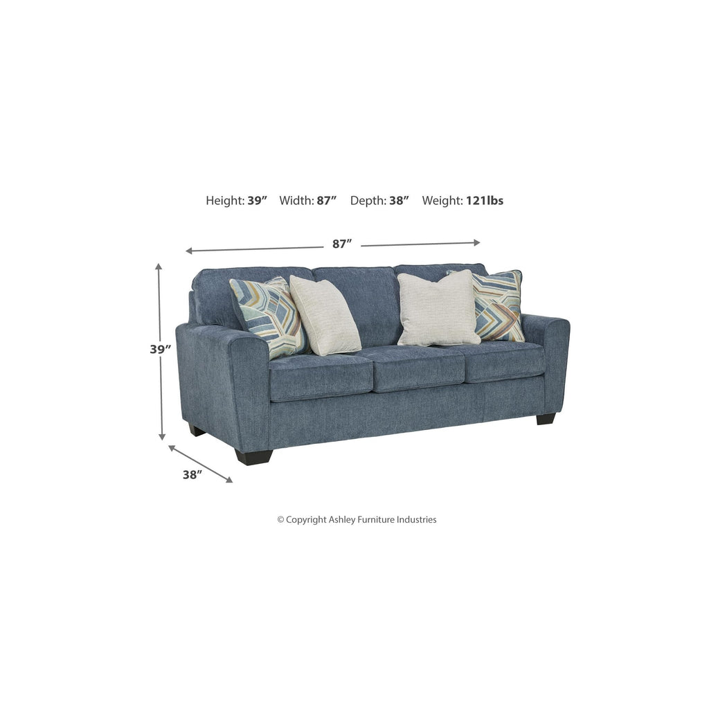 Blue Chenille 3 Seater Couch W175432