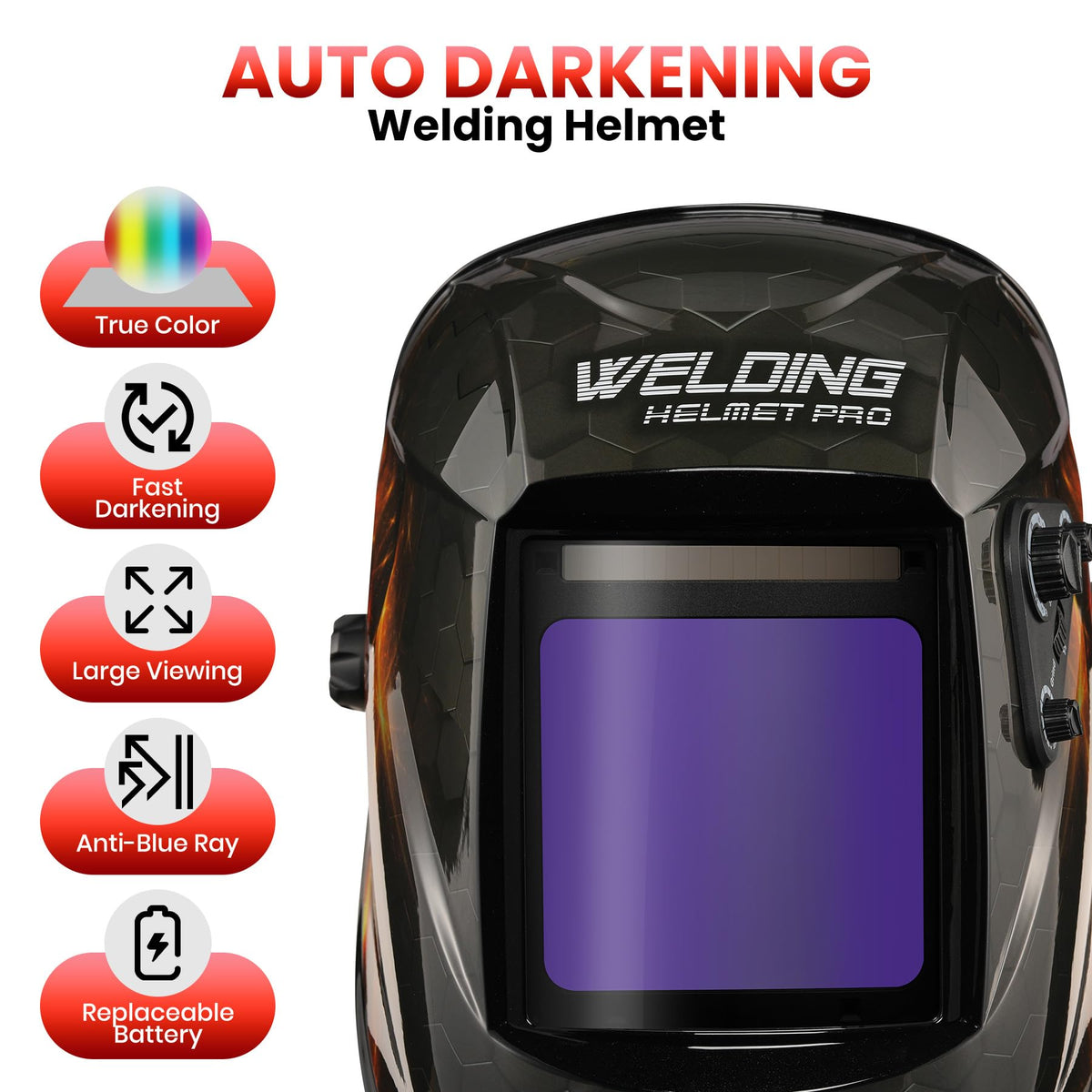 Auto Darkening True Color Solar Powered Welding Helmet Z59901