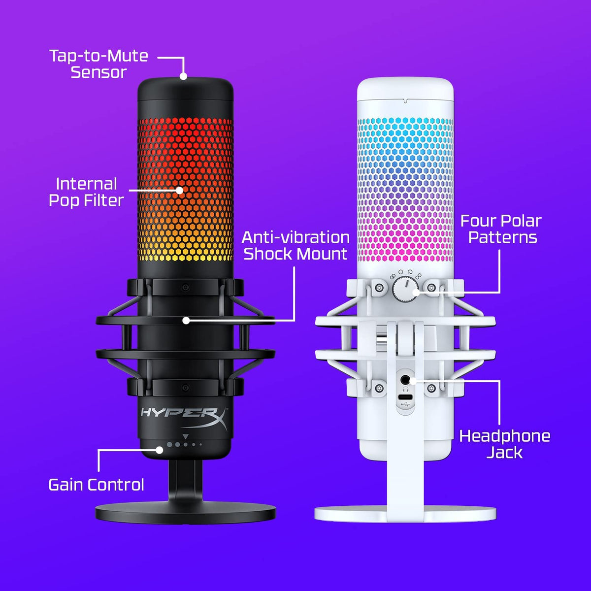 USB Condenser Microphone with Shock Mount and Pop Filter Y491