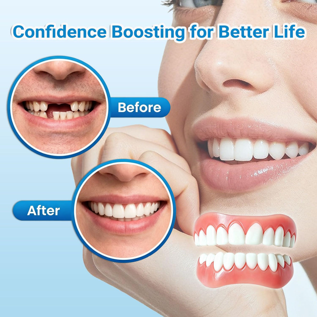 Moldable False Teeth Temporary Denture Set Q4610