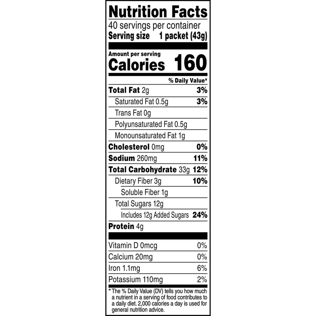 Maple & Brown Sugar Instant Oatmeal Cereal, 40 Count J5007