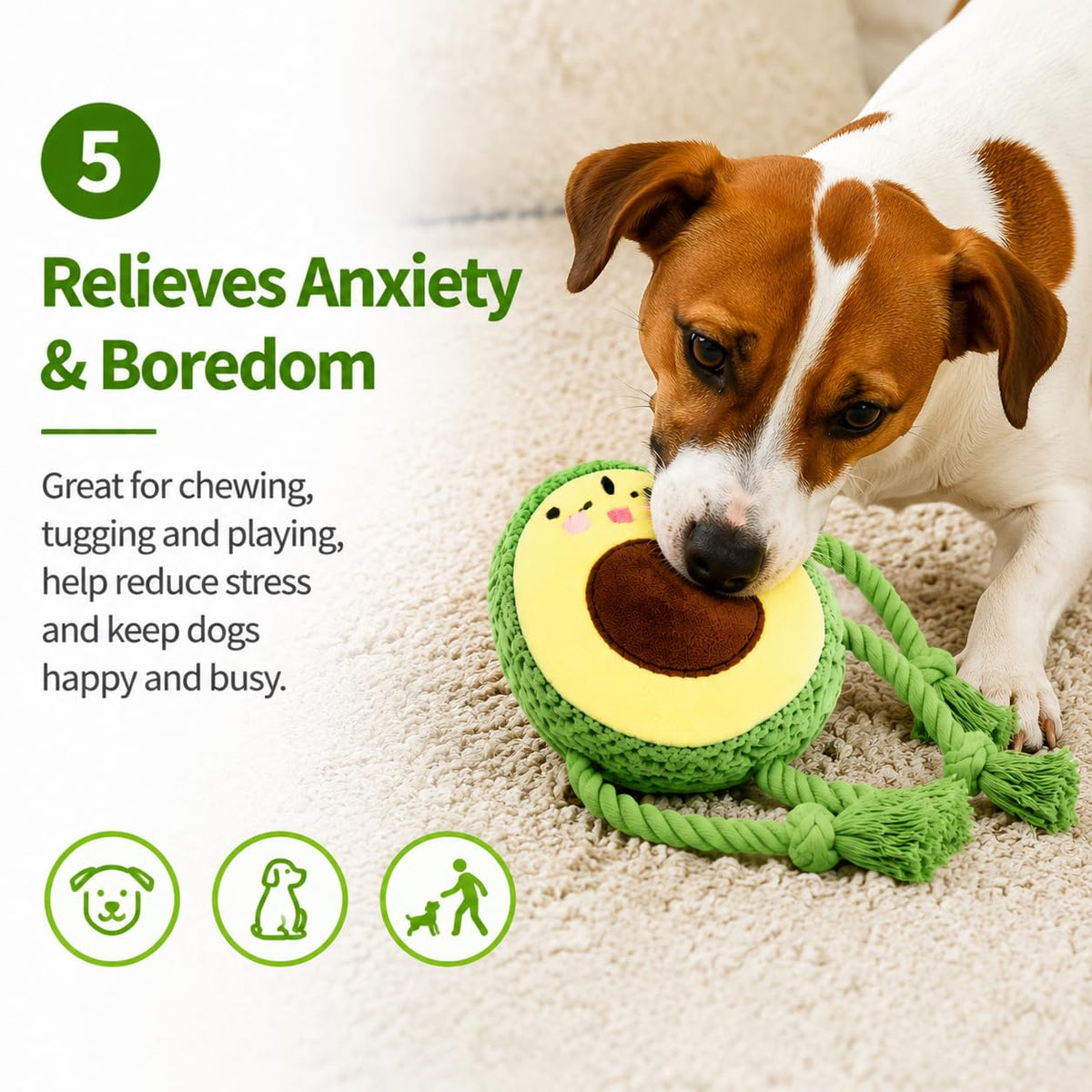 Avocado Rope Plush Dog Toy H17957