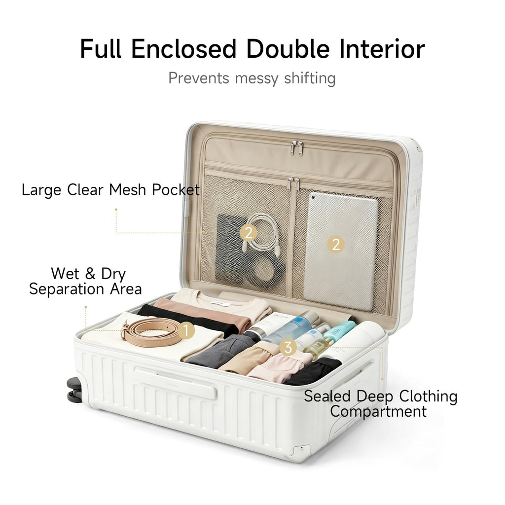 20 inch White Hardside Carry on Luggage with Spinner Wheel I685475