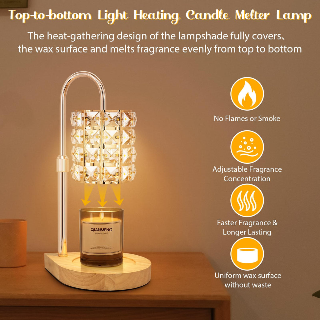 Candle Warmer Lamp with Timer, 2 Bulbs, Gold T89513