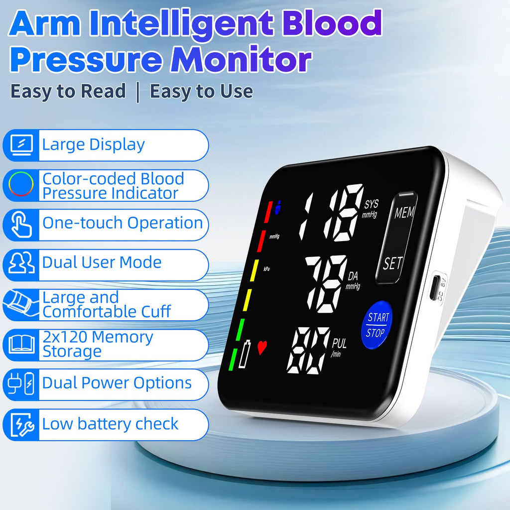 Automatic Upper Arm Blood Pressure Monitor with 2 Size Cuffs M186387