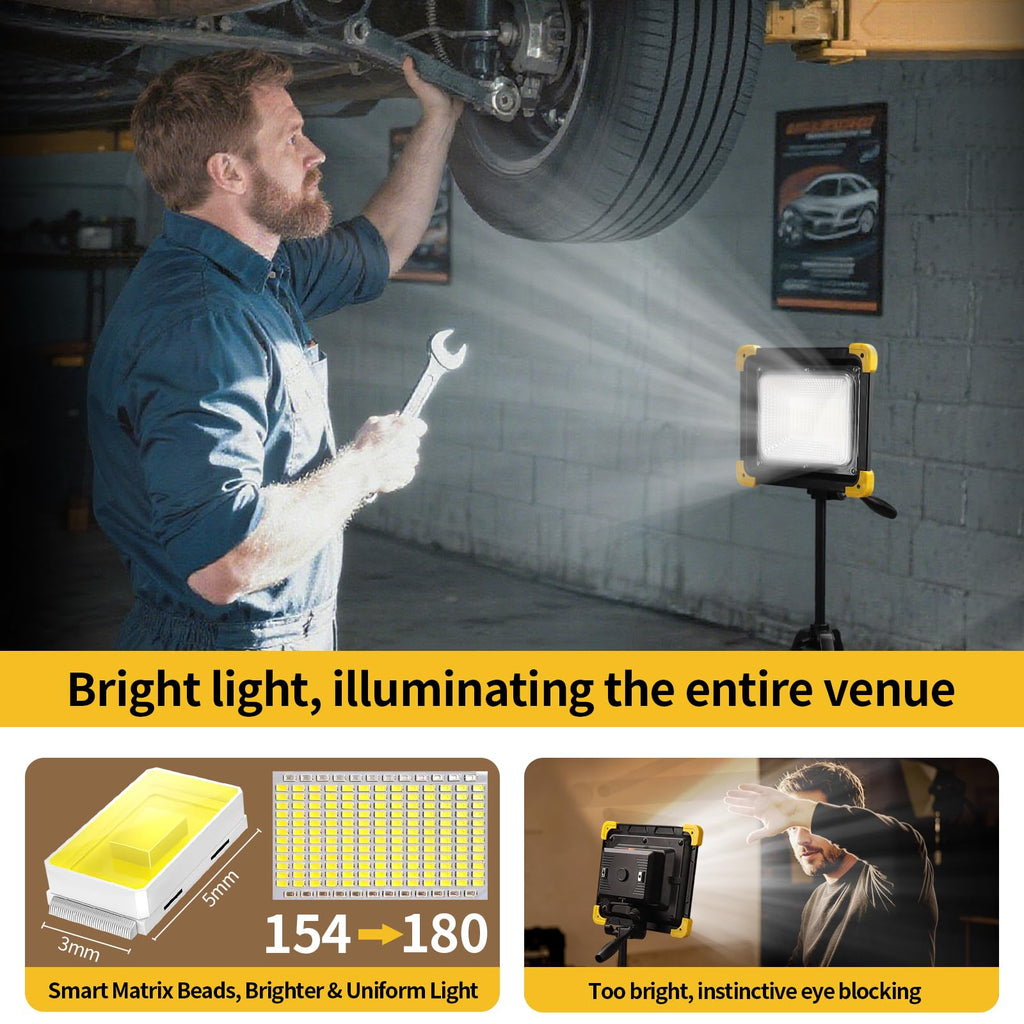 12000mAh Rechargeable LED Work Light with Stand V683374