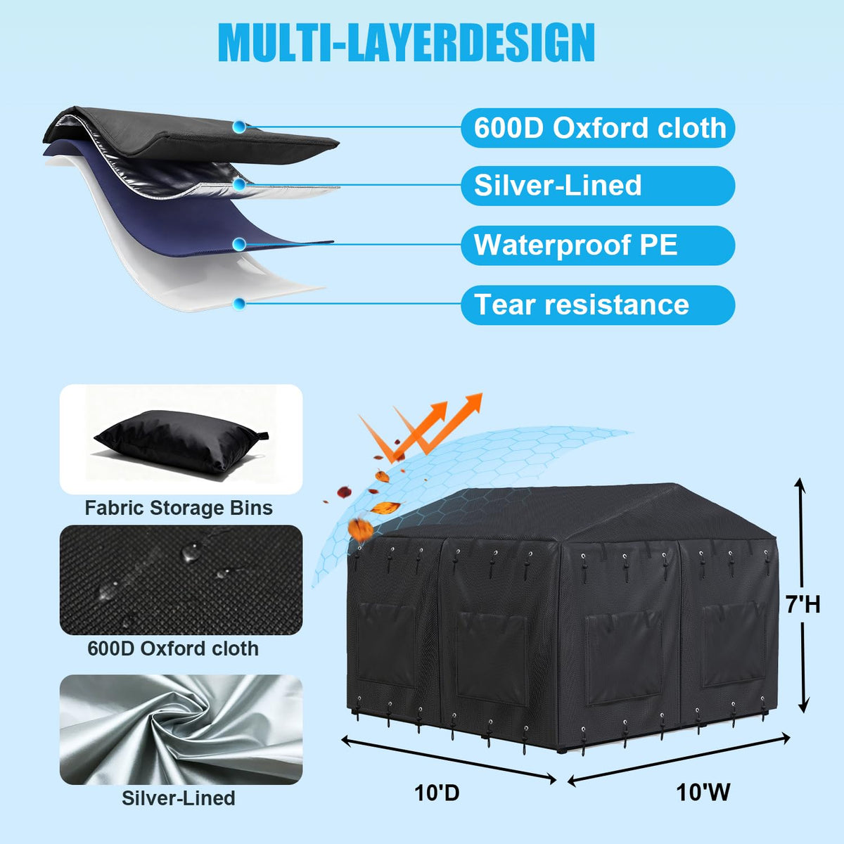 Waterproof Dog Kennel Cover with Transparent Window X18858