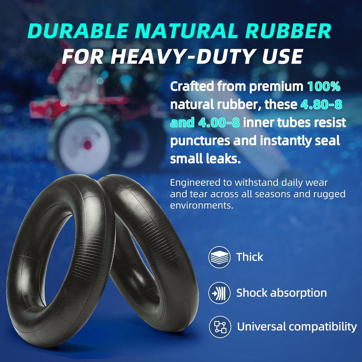 4.80/4.00-8" Heavy Duty Inner Tube with TR-13 Straight Valve Stem (1-Pack) O580542