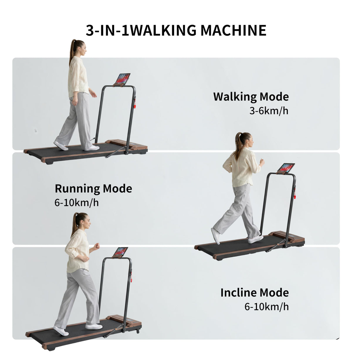 2 in 1 Under Desk Treadmill 2.5HP Portable Treadmill X813