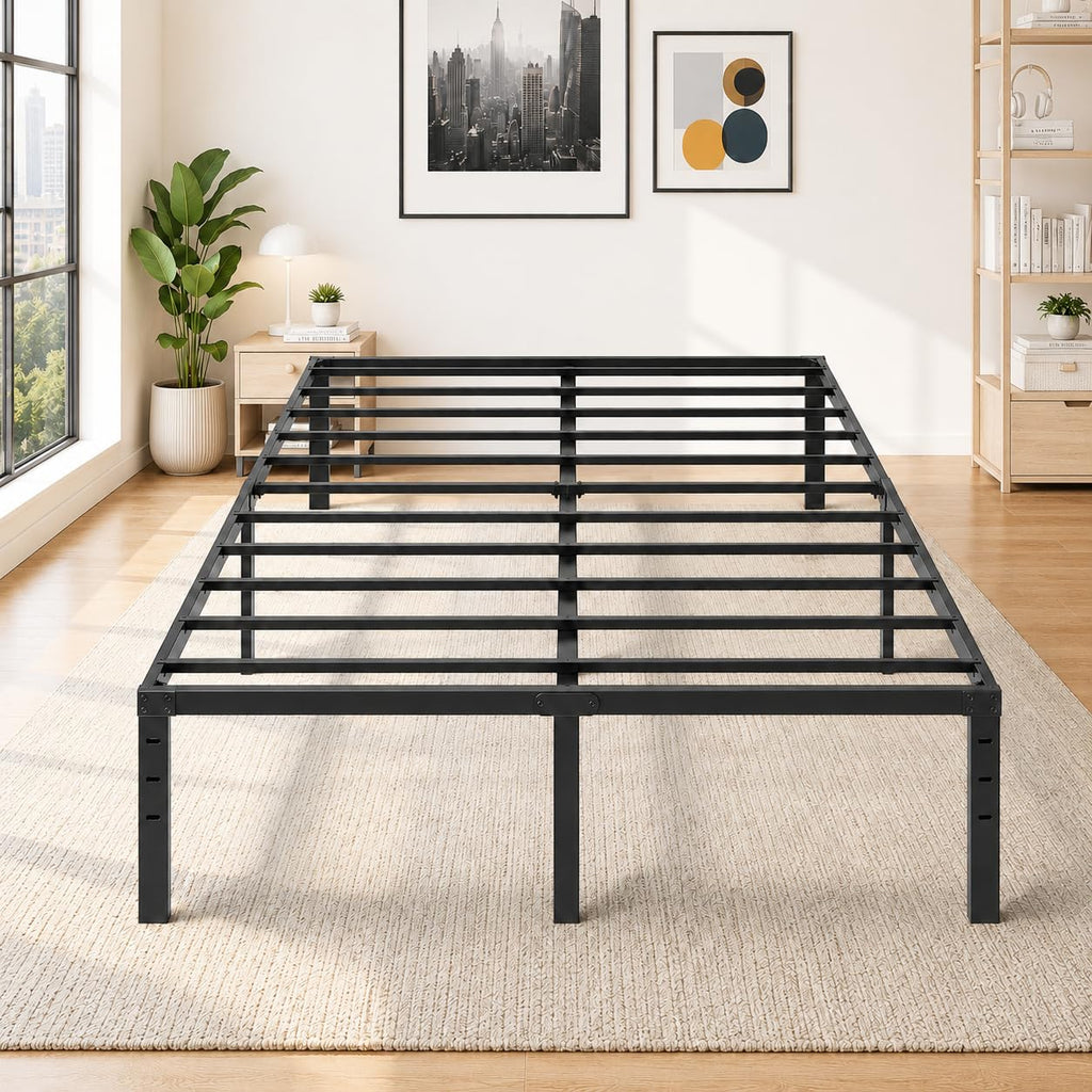 14 Inch Queen Metal Platform Bed Frame with Underbed Storage K525