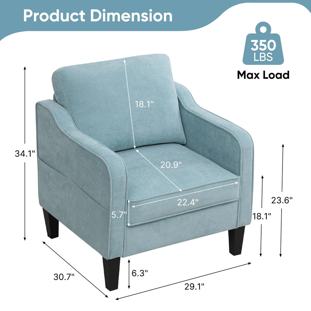 Teal Green Upholstered Accent Chairs Set of 2 S251