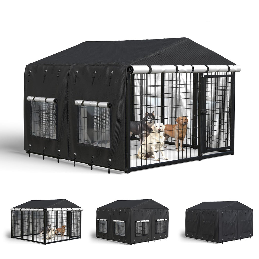 Waterproof Dog Kennel Cover with Transparent Window X18858