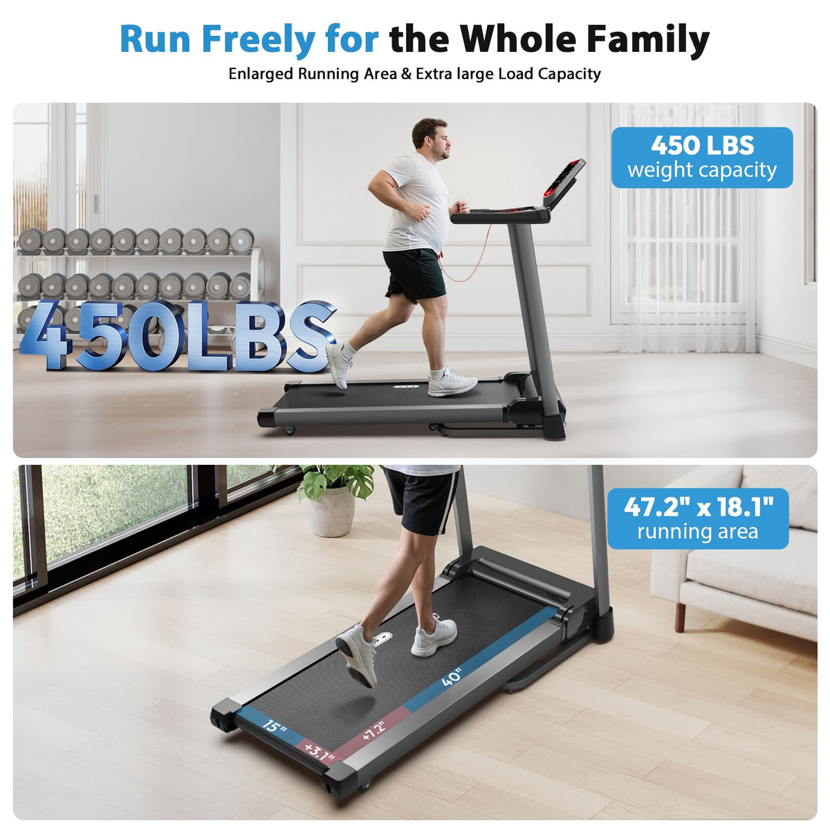 Treadmill with Auto Incline 450 LBS Capacity U35760