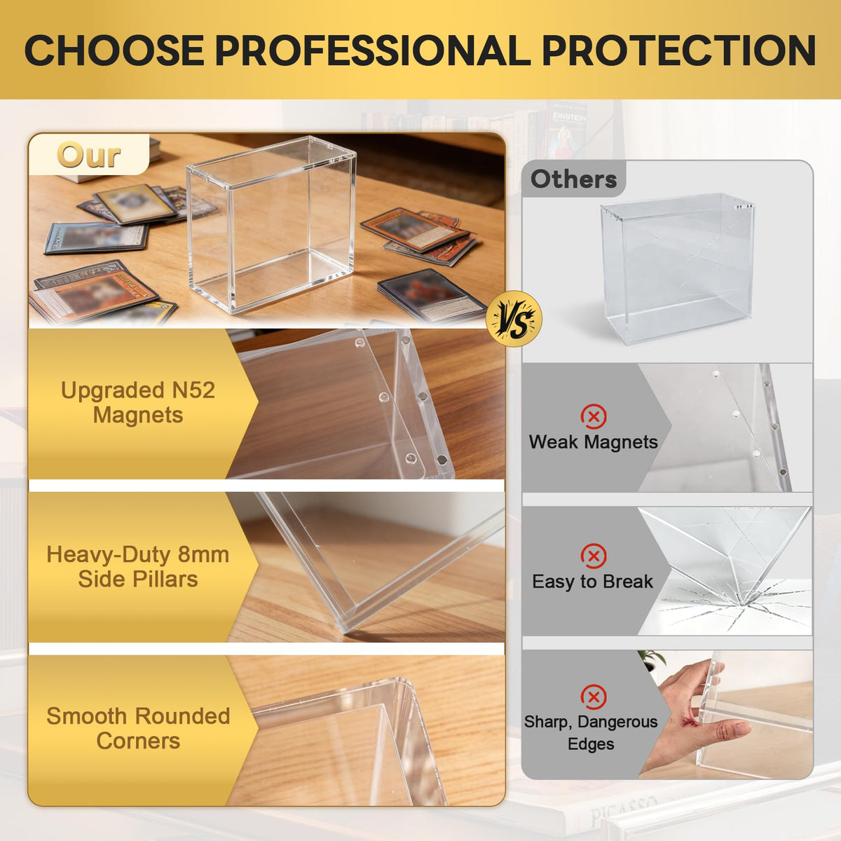 4 Pack Acrylic Case with Magnetic Lid V74729