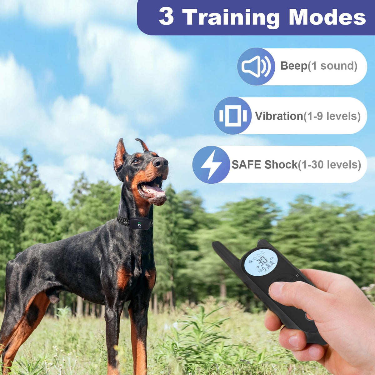 Wireless Dog Fence for 2 Dogs with Waterproof Collar S4619