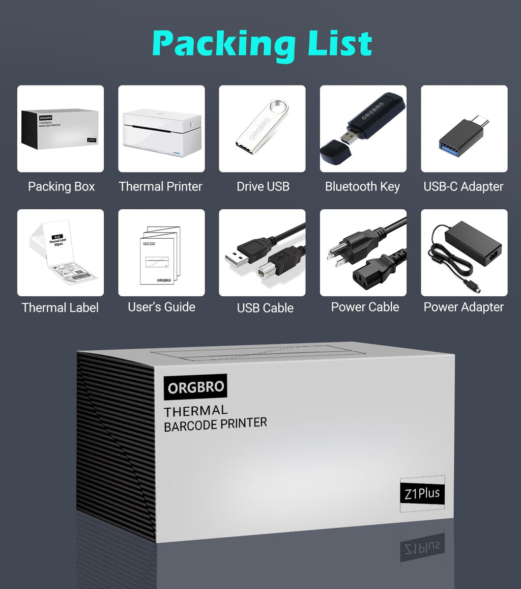 Thermal Shipping Label Printer, 4x6 Bluetooth Label Maker B990919