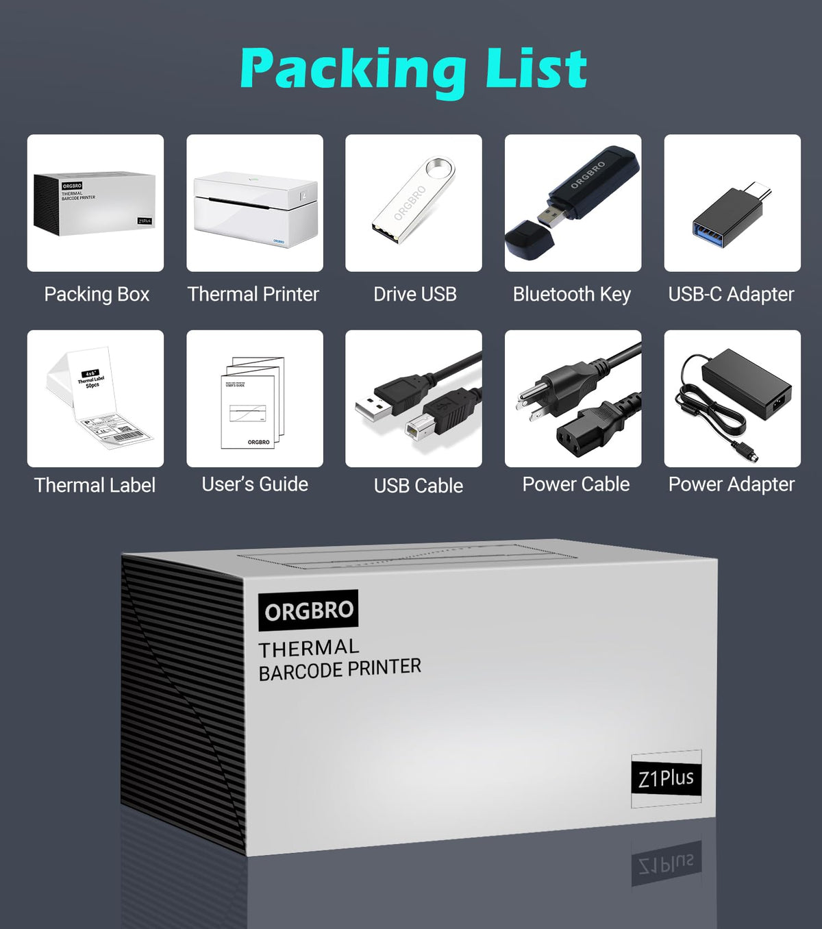 Thermal Shipping Label Printer, 4x6 Bluetooth Label Maker B990919