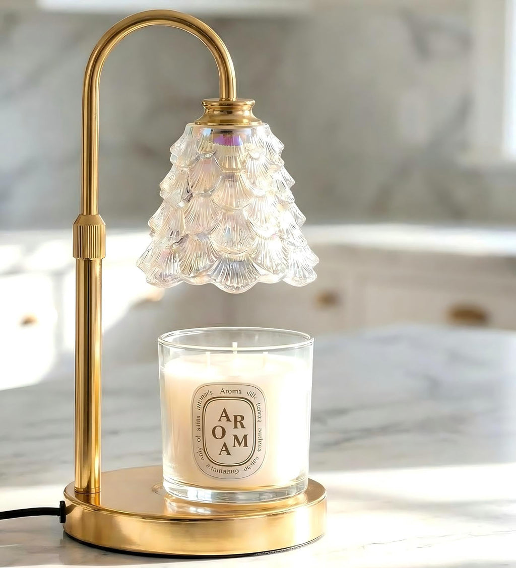 Candle Warmer Lamp with Timer & Dimmer, Adjustable Height, Gold K986007